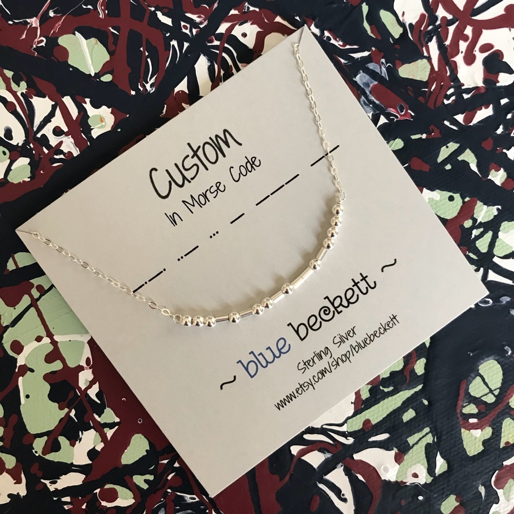 Sterling Silver Morse Code Necklace - Word Choice